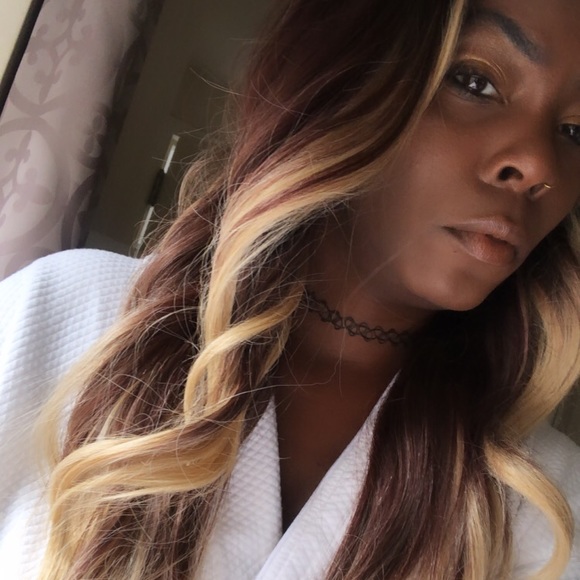 22” BLACK BROWN BLONDE OMBRÉ LACE FRONT WIG *NEW* main image 8